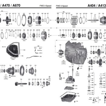 АКПП A404 / A413 / A470 / A670 (Каталог деталей - высокое разрешение